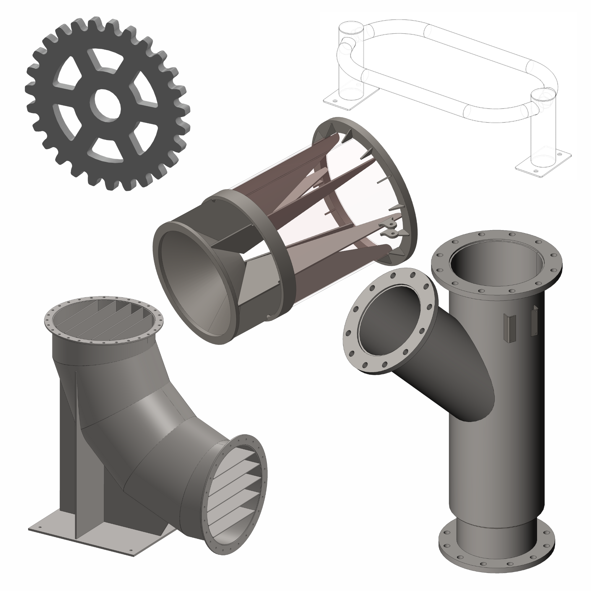 3D model of complex transitions for sheet metal